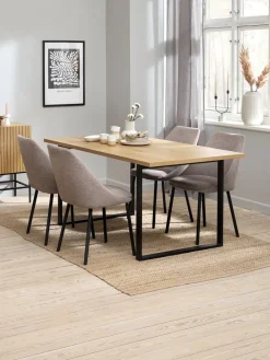 Online AABENRAAMesa de comedor AABENRAA 90x160 color roble cálido/negro Mesas De Comedor