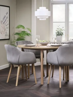 Discount ADSLEVSilla de comedor ADSLEV terciopelo /natural Sillas De Comedor