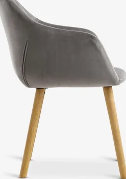 Discount ADSLEVSilla de comedor ADSLEV terciopelo /natural Sillas De Comedor