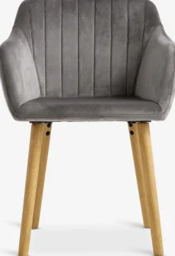 Discount ADSLEVSilla de comedor ADSLEV terciopelo /natural Sillas De Comedor