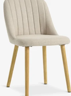 Outlet ADSLEVSilla de comedor ADSLEV sin reposabrazos beis/roble natural Sillas De Comedor
