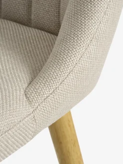 Outlet ADSLEVSilla de comedor ADSLEV sin reposabrazos beis/roble natural Sillas De Comedor