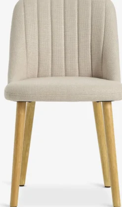 Outlet ADSLEVSilla de comedor ADSLEV sin reposabrazos beis/roble natural Sillas De Comedor