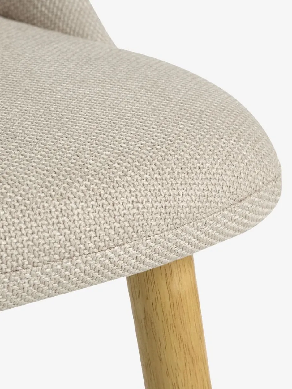 Outlet ADSLEVSilla de comedor ADSLEV sin reposabrazos beis/roble natural Sillas De Comedor