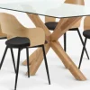 Sale AGERBY + HVIDOVREMesa AGERBY L160 roble natural+4 sillas HVIDOVRE roble/negro Mesas De Comedor|Conjuntos De Comedor