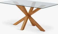 Outlet AGERBYMesa de comedor AGERBY 90x160 cristal/roble natural Mesas De Comedor