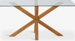 Outlet AGERBYMesa de comedor AGERBY 90x160 cristal/roble natural Mesas De Comedor