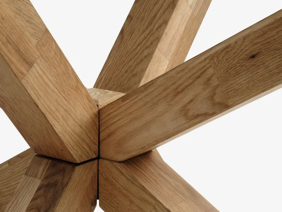 New AGERBYMesa de comedor AGERBY 90x190 cristal/roble natural Mesas De Comedor