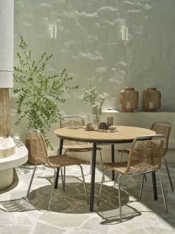 Sale AKTIVEN + MIDDAGSBERGETMesa AKTIVEN L118/168 + 4 sillas MIDDAGSBERGET natural Conjuntos Mesa Y Sillas De Jardín