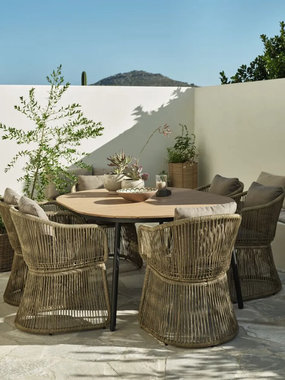 AKTIVEN + STORDALENMesa AKTIVEN L118/168 + 4 sillas STORDALEN natural Conjuntos Mesa Y Sillas De Jardín