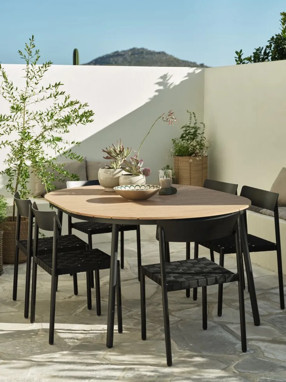 AKTIVENMesa de jardín AKTIVEN Ø118xL118/168 natural Mesas De Jardín