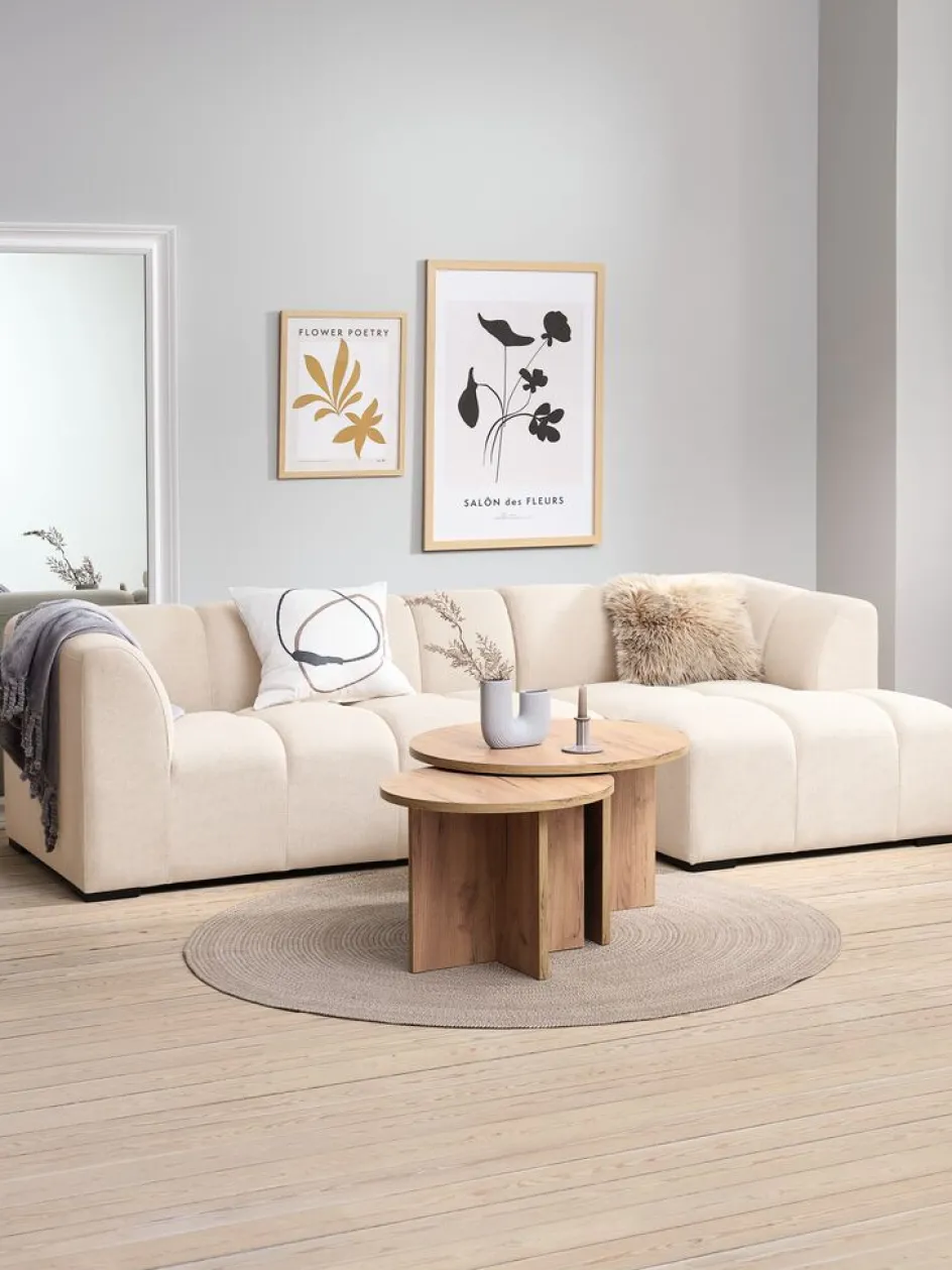 Online ALLESESofá ALLESE chaise longue izquierda tela beis 2 Plazas|3 Plazas