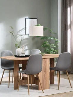 Sale ALLING + JONSTRUPMesa ALLING L100/163 roble cálido + 4 sillas JONSTRUP gris Mesas De Comedor|Conjuntos De Comedor