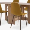 Clearance ALLING + JONSTRUPMesa ALLING L100/163 roble cálido + 4 sillas JONSTRUP curry Mesas De Comedor|Conjuntos De Comedor