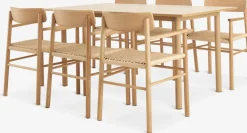 Clearance ALSTED + ISLEVMesa ALSTED L160 roble + 4 sillas ISLEV roble reposabrazos Mesas De Comedor|Conjuntos De Comedor