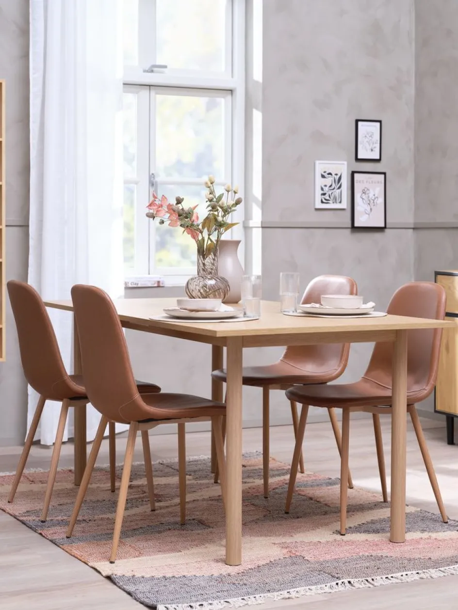ALSTEDMesa de comedor ALSTED 90x160 color roble natural Mesas De Comedor