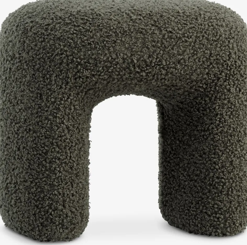 ANDSTPuf ANDST 46x38 tela de felpa verde oliva Pufs|Pufs