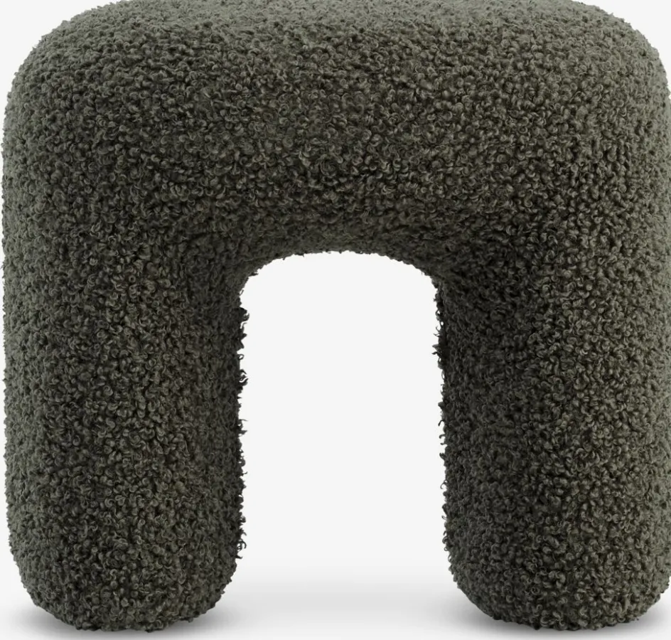 ANDSTPuf ANDST 46x38 tela de felpa verde oliva Pufs|Pufs