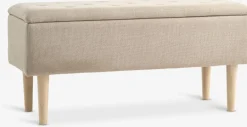 Outlet BADSTEDBanco BADSTED con almacenaje tela beis/color roble Bancos|Bancos