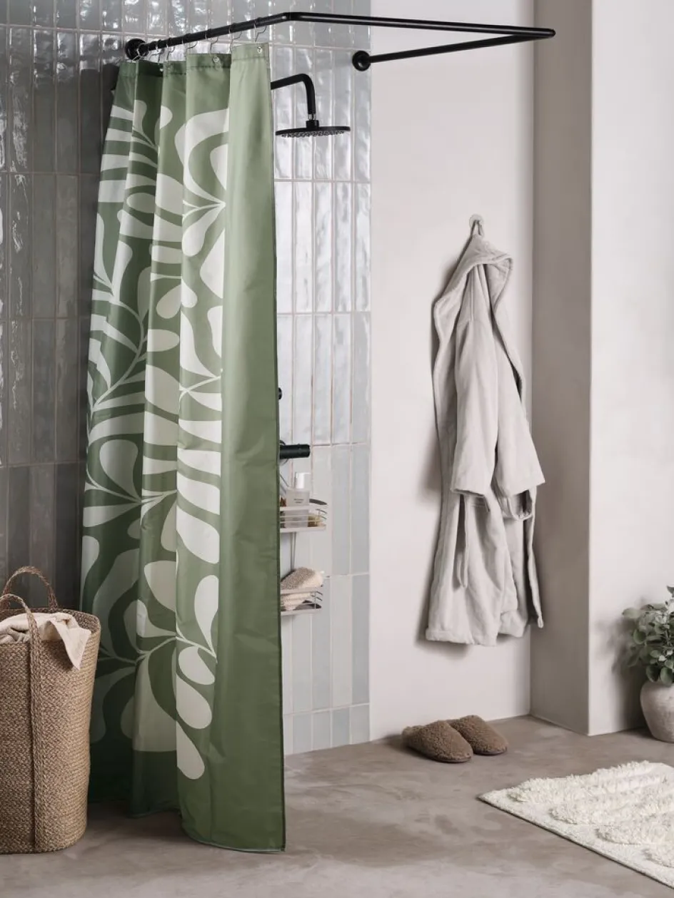 Hot BAGGETORPPLUSCortina de ducha BAGGETORP 180x200 verde oliva Cortinas De Baño