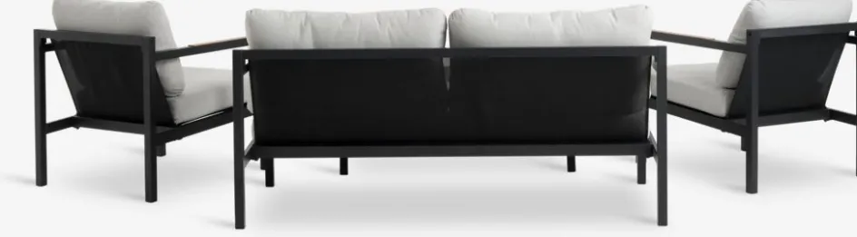 Discount BEJSTRUPConjunto muebles jardín BEJSTRUP 4 plazas gris Conjuntos Mesa Y Sillas De Jardín|Muebles De Jardín