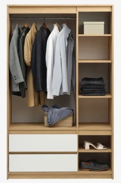 Outlet BILLUNDArmario BILLUND 119x193 blanco/color roble natural Armarios|Todos Los Armarios