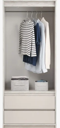 Discount BILLUNDArmario BILLUND 80x193 2 puertas 2 cajones travertino/beis Armarios|Todos Los Armarios