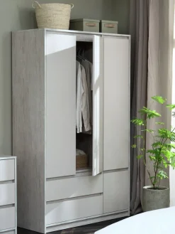Outlet BILLUNDArmario BILLUND 119x193 4 puertas 2 cajones travertino/beis Armarios|Todos Los Armarios