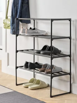 Online BORNHOLMZapatero BORNHOLM 4 estantes negro Zapateros|Zapateros