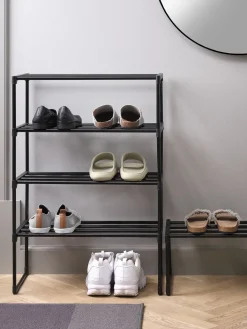 Online BORNHOLMZapatero BORNHOLM 4 estantes negro Zapateros|Zapateros
