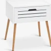BROBYMesita de noche BROBY 1 cajón color bambú/blanco Mesitas De Noche|Mesitas De Noche