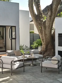 Outlet BRUMUNDDALConjunto muebles jardín BRUMUNDDAL 5 plazas marrón Conjuntos Mesa Y Sillas De Jardín|Muebles De Jardín