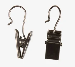 Discount Clip metal negro mate 10 unidades Ganchos, Anillas Y Soportes De Cortinas