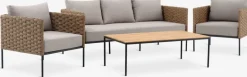 Sale DAMFENNERConjunto muebles jardín DAMFENNER 5 plazas natural Conjuntos Mesa Y Sillas De Jardín|Muebles De Jardín