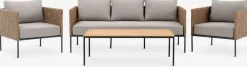 Sale DAMFENNERConjunto muebles jardín DAMFENNER 5 plazas natural Conjuntos Mesa Y Sillas De Jardín|Muebles De Jardín