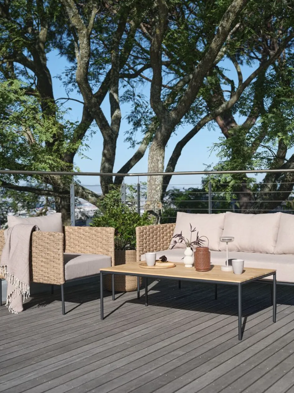 Sale DAMFENNERConjunto muebles jardín DAMFENNER 5 plazas natural Conjuntos Mesa Y Sillas De Jardín|Muebles De Jardín