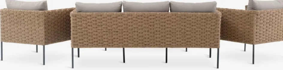 Sale DAMFENNERConjunto muebles jardín DAMFENNER 5 plazas natural Conjuntos Mesa Y Sillas De Jardín|Muebles De Jardín