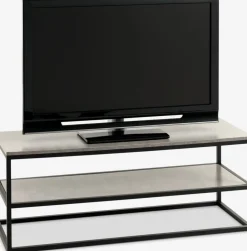 Discount DOKKEDALMueble TV DOKKEDAL 1 estante color hormigón/negro Muebles De TV