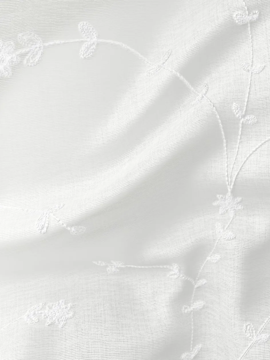 New DOLMACortina DOLMA 1x140x245 bordada blanco crudo Gasa