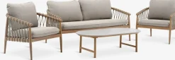Best DRUMMEHOLMConjunto muebles jardín DRUMMEHOLM 5 plazas natural Conjuntos Mesa Y Sillas De Jardín|Muebles De Jardín