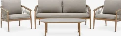 Best DRUMMEHOLMConjunto muebles jardín DRUMMEHOLM 5 plazas natural Conjuntos Mesa Y Sillas De Jardín|Muebles De Jardín