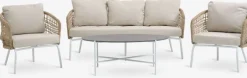 Best DYVIGConjunto muebles jardín DYVIG 5 plazas secado rápido blanco Conjuntos Mesa Y Sillas De Jardín|Muebles De Jardín