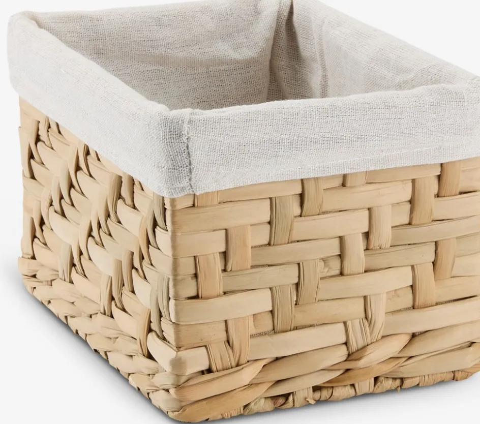 Outlet EJNOCesta EJNO A16xL22xA14cm con tela natural Todas Las Cestas|Cestas Y Cajas