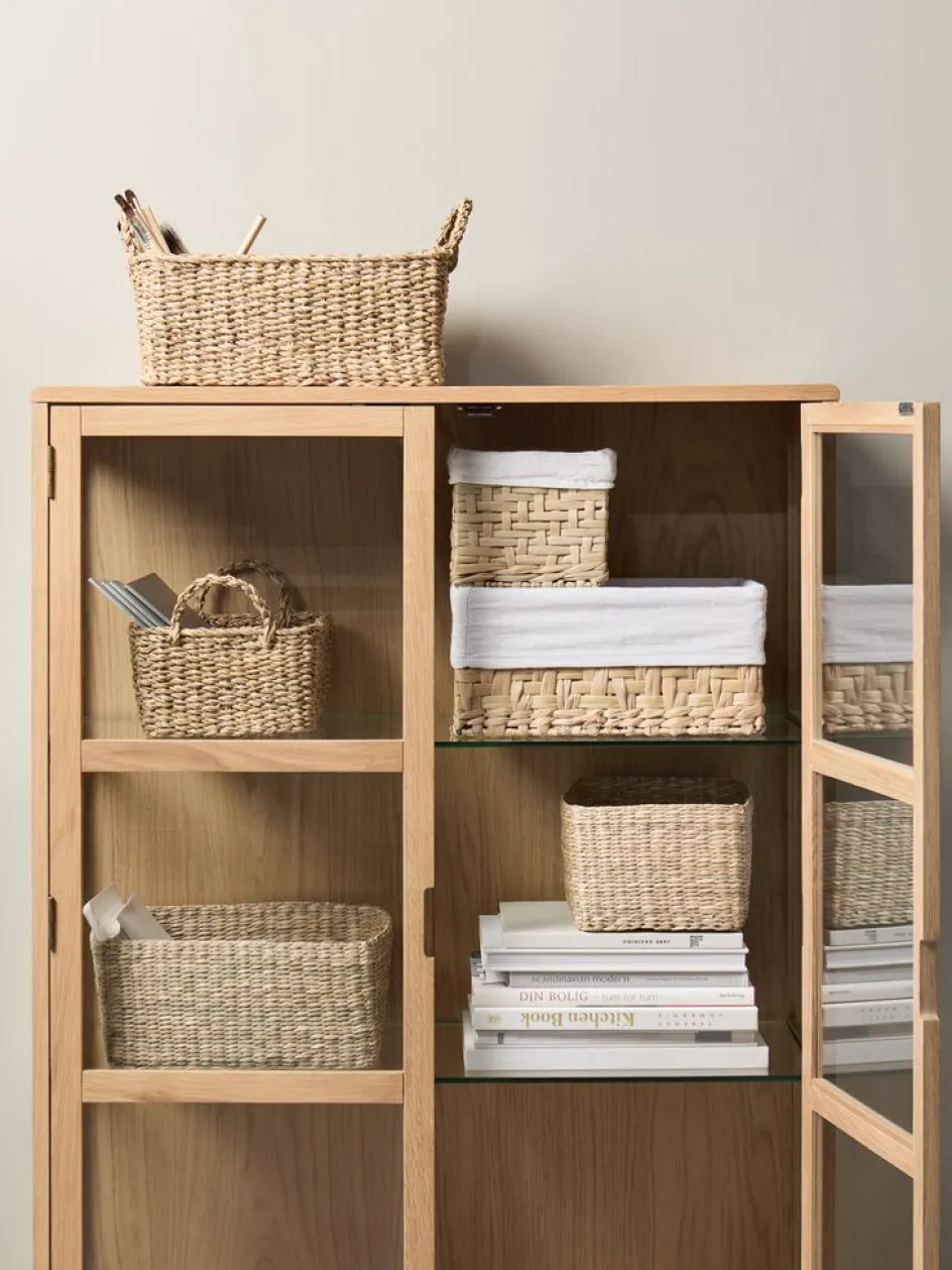 Outlet EJNOCesta EJNO A22xL31xA15cm con tela natural Todas Las Cestas|Cestas Y Cajas