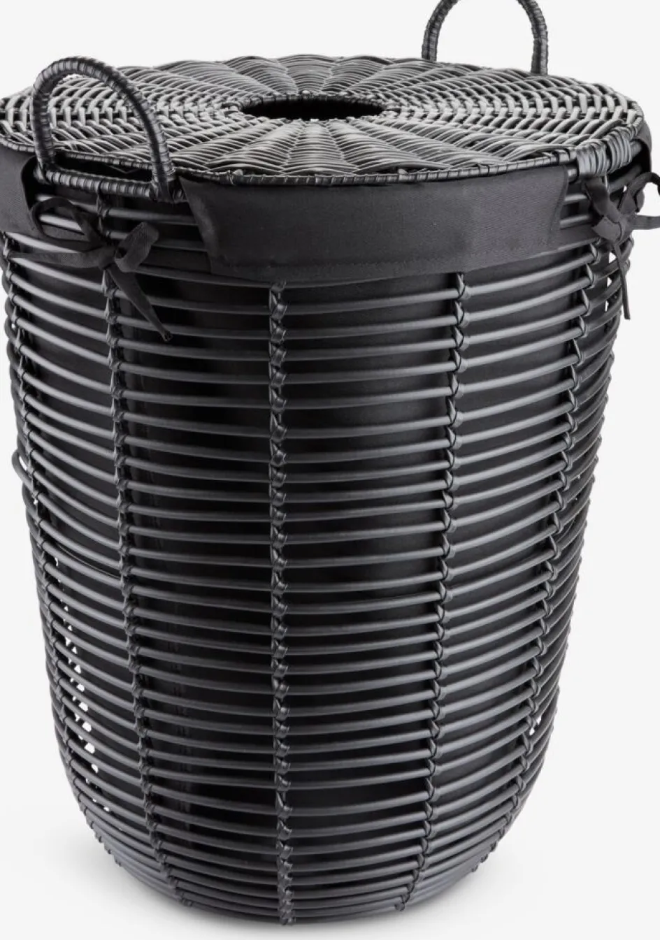 Hot ELIFCesta para ropa ELIF Ø40xA56cm negro con tapa Cestos Para La Ropa|Cestos Para La Ropa