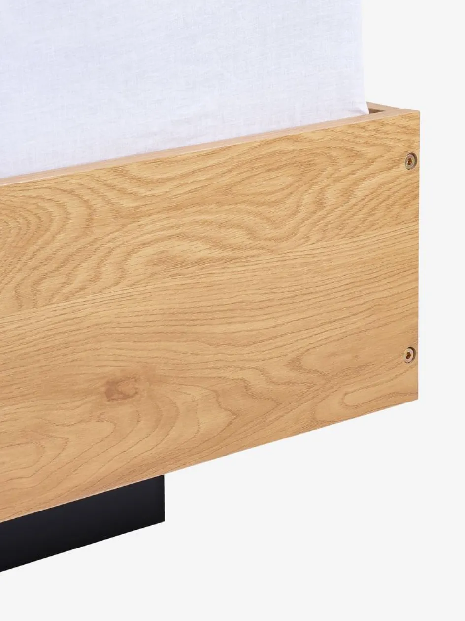 Discount ELLINGEEstructura cama ELLINGE 135x190 almacenaje roble cálido Estructuras De Cama|90 X 190 Cm