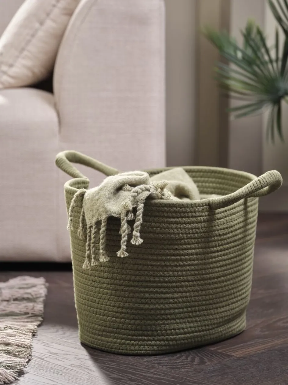 Clearance ESGECesta ESGE A30xL41xA30cm oliva oscuro Todas Las Cestas|Cestas Y Cajas