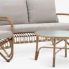 Online FJANDConjunto muebles jardín FJAND 4 plazas bambú natural Conjuntos Mesa Y Sillas De Jardín|Muebles De Jardín