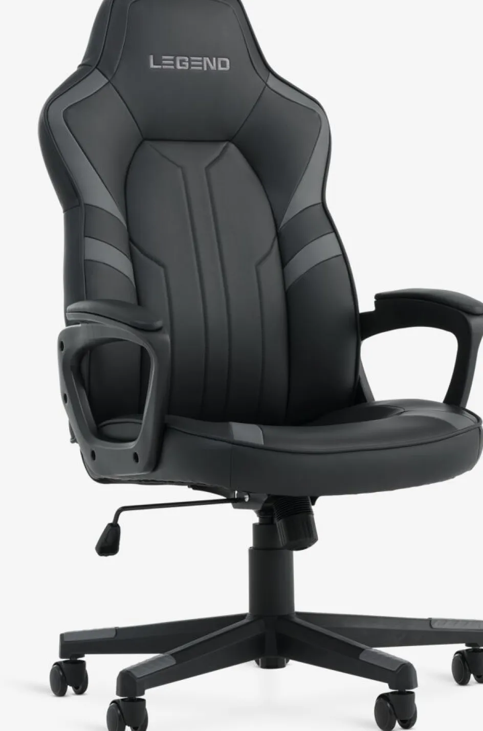 Discount FJELSTEDSilla gaming FJELSTED polipiel negro/gris Sillas De Oficina|Sillas Gaming