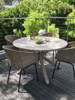 New FUGLSANDMesa de jardín FUGLSAND Ø120 madera dura Mesas De Jardín